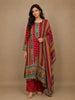 Red Mirror Designed Crepe Salwar Suit