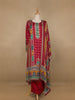 Red Mirror Designed Crepe Salwar Suit - Diadem