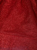 Red One-Shoulder Glitter Party Net Frock with Rhinestone Bow