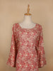 Red Paisley Printed Cotton Kurti - Diadem