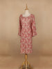 Red Paisley Printed Cotton Kurti - Diadem