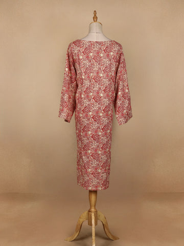 Red Paisley Printed Cotton Kurti - Diadem