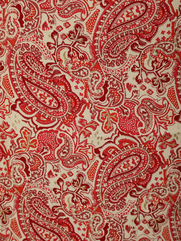 Red Paisley Printed Cotton Kurti - Diadem