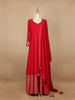 Red Panel Designed Anarkali Georgette Gown - Diadem