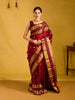 Red Peacock woven Pure Kanchipuram Silk Saree