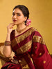 Red Peacock woven Pure Kanchipuram Silk Saree