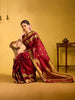 Red Peacock woven Pure Kanchipuram Silk Saree