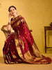 Red Peacock woven Pure Kanchipuram Silk Saree