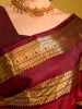 Red Peacock woven Pure Kanchipuram Silk Saree