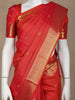 Red Peacock and Vaira oosi Woven Pure Kanchipuram Silk Saree
