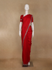 Red Satin Fancy Saree with Designed Border - Diadem