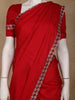 Red Satin Fancy Saree with Designed Border - Diadem