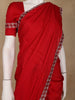 Red Satin Fancy Saree with Designed Border - Diadem