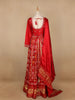 Red Semi Silk Floral Embroidery Party Wear Gown