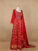 Red Semi Silk Floral Embroidery Party Wear Gown