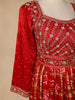 Red Semi Silk Floral Embroidery Party Wear Gown