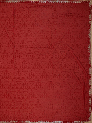 Red Sequins Design Satin Saree - Diadem
