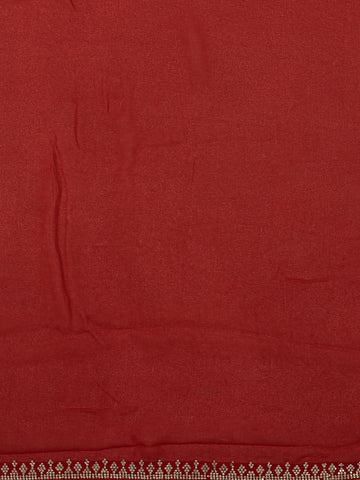 Red Sequins Design Satin Saree - Diadem