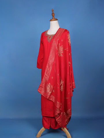 Red Sequins Designed Georgette Salwar Suit - Diadem