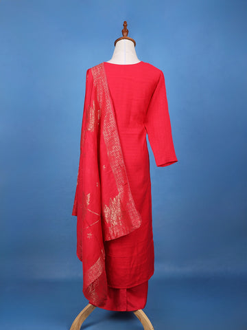 Red Sequins Designed Georgette Salwar Suit - Diadem