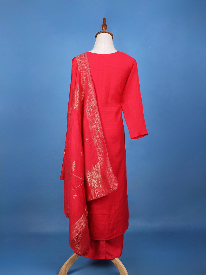 Red Sequins Designed Georgette Salwar Suit - Diadem