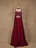Red Sequins Embroidered Satin Lehenga - Diadem