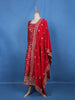 Red Sequins Embroidery Printed Georgette Salwar Suit - Diadem