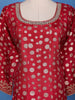 Red Sequins Embroidery Printed Georgette Salwar Suit - Diadem