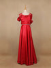 Red Solid Design Organza Party Wear Gown - Diadem