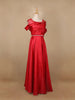 Red Solid Design Organza Party Wear Gown - Diadem