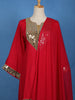 Red Solid Design Silk Cotton Straight Cut Salwar Suit