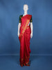 Red Striped Design Zari Border Silk Saree - Diadem