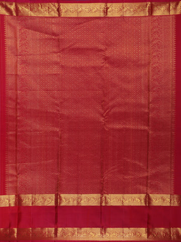 Red Striped Design Zari Border Silk Saree - Diadem