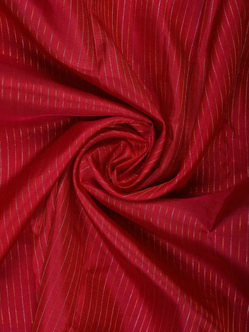 Red Striped Design Zari Border Silk Saree - Diadem