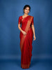 Red Striped Woven Design Pure Kanchipuram Silk Saree