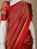 Red Stripes Designed Organza Designer Saree