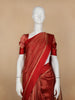 Red Stripes Designed Organza Designer Saree