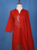 Red Thread Worked Cotton Salwar Suit - Diadem