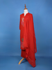 Red Thread Worked Cotton Salwar Suit - Diadem