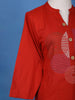 Red Thread Worked Cotton Salwar Suit - Diadem