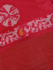 Red Tie-Dye Printed Fancy Cotton Saree - Diadem
