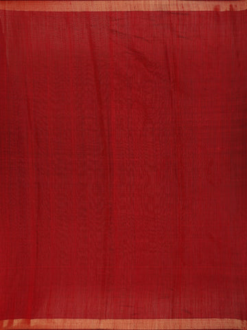 Red and Golden Beige Geometric Pattern Woven Tussar Silk Saree - Diadem