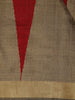 Red and Golden Beige Geometric Pattern Woven Tussar Silk Saree - Diadem