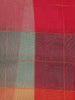 Red and Grey Checked Design Cotton Saree with Contrast Border