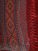 Red and Maroon Geometric Printed Design Chiffon Saree with Stone Embellished Border