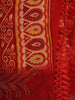 Red and Orange Geometric Printed Design Chiffon Saree with Stone Embellished Border