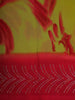 Red and Yellow Abstract Printed Design Chiffon Saree with Stone Embellished Border