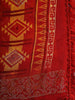 Red and Yellow Geometric Printed Chiffon Saree with Stone Embellished Border