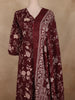 Reddish-Brown Floral Printed Cotton Salwar Suit with Dupatta