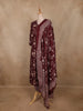 Reddish-Brown Floral Printed Cotton Salwar Suit with Dupatta